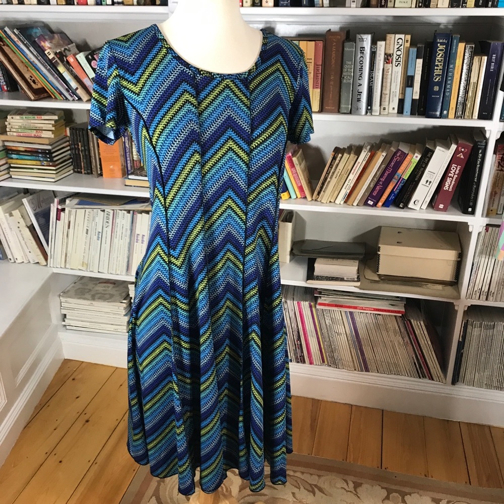 Sami & Jo Chevron Green, Blue, Black Dress